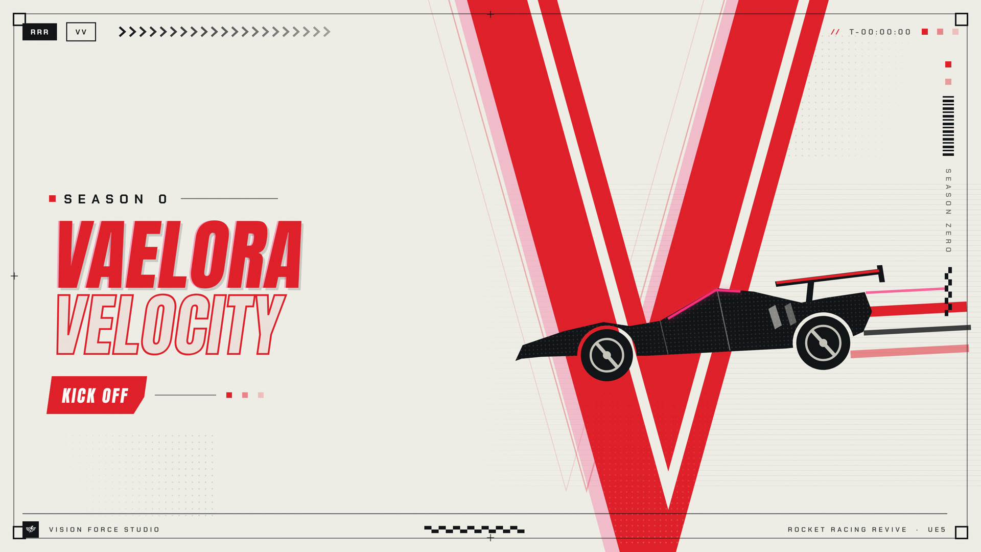 Vaelora Velocity key art, a racer on a floating track against a violet sky